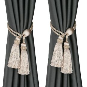 HedongHexi Curtain Tiebacks with Tassel,Modern Rope Window Curtain Ties Backs for Draperies, Outdoor Elegant Decorative Curtain Holdbacks in Kuwait