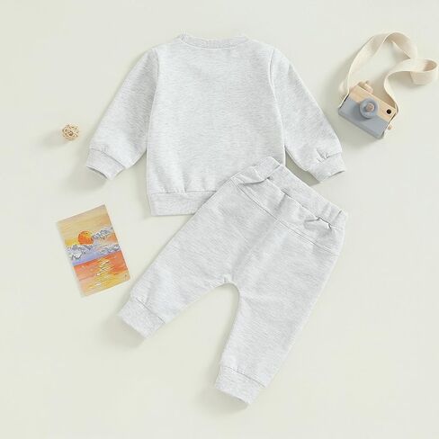 MAYUMMPY Baby Boys Girl Solid Color Outfit Sweatsuit Crewneck Sweatshirt Sweatpants Pants Set Fall Winter Clothes in Saudi Arabia