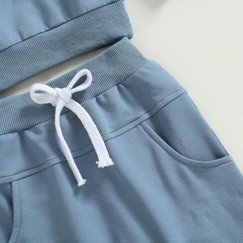 MAYUMMPY Baby Boys Girl Solid Color Outfit Sweatsuit Crewneck Sweatshirt Sweatpants Pants Set Fall Winter Clothes in Saudi Arabia
