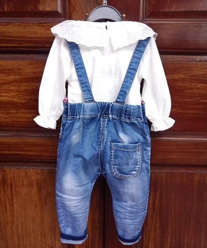 CHUMHEY Baby Pant Set,Toddler Overall Set,Little Girl Overall Shirt Cute Cartoon in Kuwait
