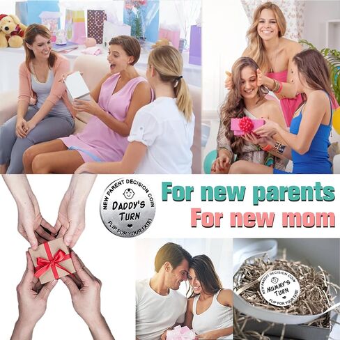 هدايا استحمام الطفل عملات قرار مزدوجة الجوانب للأم والأب الجديد، هدايا مضحكة للطفل الجديد، هدايا للأم الجديدة، هدايا للآباء الجدد للأزواج، هدايا ما بعد الولادة لأساسيات الأم الجديدة in Saudi Arabia