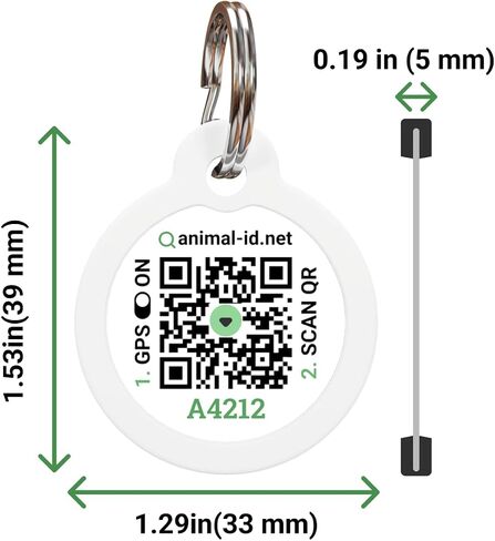 QR Code Dog Tag, Pet ID Tags for Dogs - Silent Dog Tags Personalized for Pets - QR Tag to Pet Online Profile - Stainless Steel Dog Tag with Rubber Silencer (Pets Passport) in Saudi Arabia