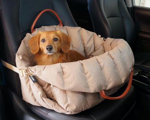 ZEPA Premium Dog Car Seat with Safety Leash, Dog Carrier for Small Dogs Under 25 Pounds, Pet Car Seat for Cats, Puppy Car Seat and Travel Accessories, Dog Bed for Car, Dog Booster seat for Car in Saudi Arabia