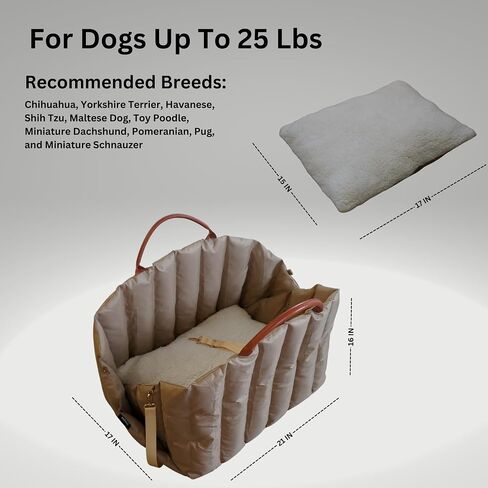 ZEPA Premium Dog Car Seat with Safety Leash, Dog Carrier for Small Dogs Under 25 Pounds, Pet Car Seat for Cats, Puppy Car Seat and Travel Accessories, Dog Bed for Car, Dog Booster seat for Car in Saudi Arabia