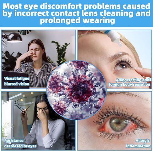 Wynthorix Contact Lens Cleaner Machine, Ultrasonic Contact Lens Cleaner,Auto Contact Lens Case with Mirror LED for Timer Reminder Remover Cleaning Colored Contact Lens Soft Lens Travel & Daily Care in Kuwait