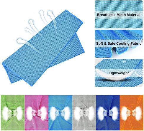 Cooling Towel,Vofler [6 Pack] Cool Towels Microfiber Chilly Ice Cold Head Band Bandana Neck Wrap (40"x 12") for Athlete Men Women Youth Kids Dogs Yoga Outdoor Golf Running Hiking Sports Camping Travel in Saudi Arabia
