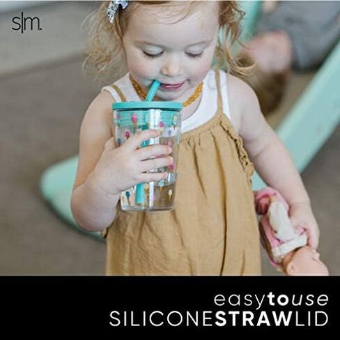 Simple Modern Toddler Cup Plastic BPA-Free Tritan Tumbler with Silicone Straw Lid | Reusable and Durable for Kids, Boys, Girls | Classic Collection | 12oz, Unicorn Rainbows in Saudi Arabia