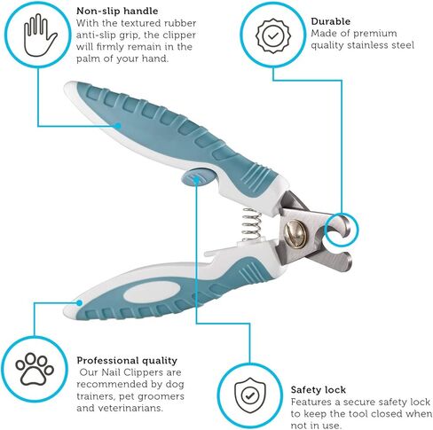 Paws & Pals Dog Nail Clipper Trimmer Scissors for Large or Small Cats and Pets –Stainless Steel Trimming Grooming Tool with Safety Latch & Non-Slip Grip for Home & Professional Use in Kuwait