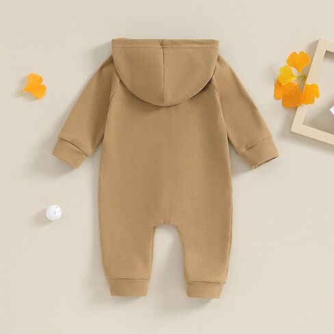 FYBITBO Infant Baby Boys Girls Clothing Zipper Hooded Jumpsuit Romper Long Sleeve Outfit Fall Winter Warm Clothes in Saudi Arabia