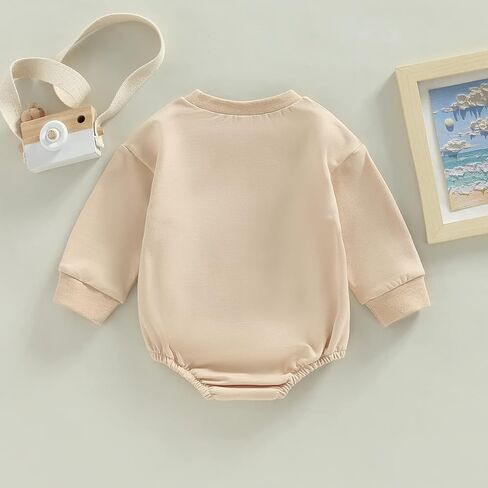 Kuriozud Newborn Baby Boy Girl Bubble Romper Fall Winter Clothes | Baby Boy Girl Sweatshirt Romper for Football Game Day, Halloween, Thanksgiving, Christmas, New Year Gift, Photoshoot, 0-18M in Saudi Arabia