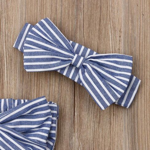 2 قطعة ملابس الفتيات حديثي الولادة بذلة مخططة رومبير Playsuit عقال ملابس 0-24 شهرًا in Kuwait