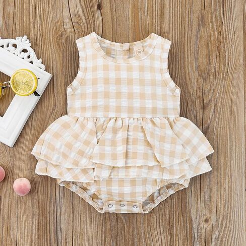 2 قطعة ملابس الفتيات حديثي الولادة بذلة مخططة رومبير Playsuit عقال ملابس 0-24 شهرًا in Kuwait