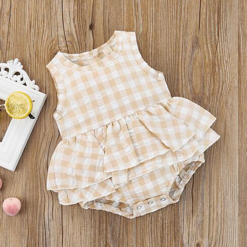 2 قطعة ملابس الفتيات حديثي الولادة بذلة مخططة رومبير Playsuit عقال ملابس 0-24 شهرًا in Kuwait