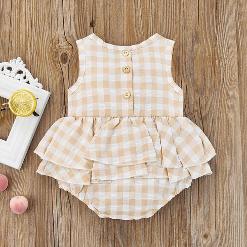 2 قطعة ملابس الفتيات حديثي الولادة بذلة مخططة رومبير Playsuit عقال ملابس 0-24 شهرًا in Kuwait