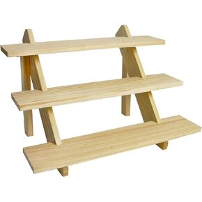 Auroal 3 Tier Earring Display Stands For Selling, Retail Display Riser Earring, Ring Holder Stand, Removable Countertop Small Merchandise Display Stand, for Figures,Cupcake, Photo (Brown color)