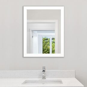 Phore Rectangular Wall Mirror 24" x 36" Wall Mirror for Bathroom Entryway Bedroom Living Room, White in Kuwait