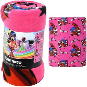 بطانية من الصوف بتصميم الدعسوقة من ميراكيلوس (45 انش × 60 انش) | مجموعة ديكور غرفة نوم ميراكيلوس ليديباج مع ملصقات والمزيد للاطفال الصغار | بطانية قطيفة على شكل دعسوقة | ناعمة وتدوم طويلا بشكل in Kuwait