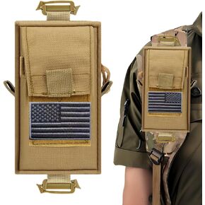 PreciousU Tactical Molle Accessory Pouch,Backpack Shoulder Strap Bag with Double-Zipper Pocket, Top Pocket and Shoulder Strap Attachment - Perfect for Outdoor Activities and Tactical Gear