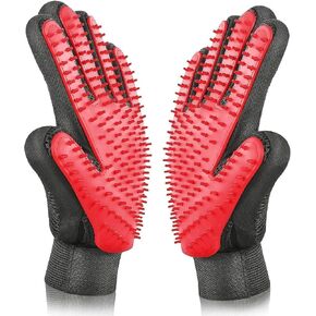 BYETOO Pet Dog Cat Grooming Glove with 261Tips,Gentle Deshedding Brush Glove,Efficient Pet Hair Remover Mitt,Massage Tool with Enhanced Five Finger Design,for Dog,Cat,Rabbit,Horse with Long/Short Fur in Saudi Arabia