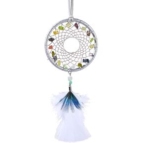 Dream Catcher -Turkey Feather and Peacock Feather, Opal Healing Crystal Stone, Handmade Dreamcatcher for Home Decor Hanging Ornaments - HOLSM-III ®