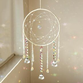 Artilady Dream Catchers with Crystals - Large Black Boho Moon Dream Catcher Wall Decor House Decorations for Home Girls Kids Baby Bedroom Room Decor Christmas Birthday Teen Girl Boys Gifts