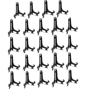 Artliving 3" Clear Plastic Stand Cookie Holder Display Stand Place Card Holder Display Easels at Weddings, Birthday Party(24 Pack)