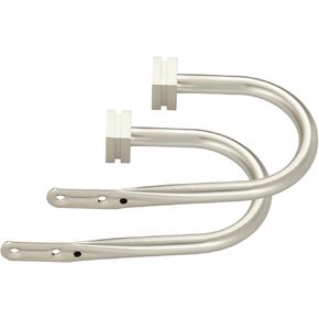 حوامل ستائر، 2 حزمة من حوامل الستائر المعدنية مع تيجان مربعة مثبتة على الحائط، ستائر ستائرية مزخرفة، حامل ستائر للنافذة، نيكل غير لامع in Kuwait