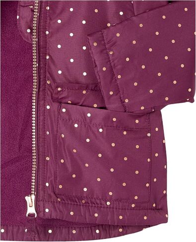 معطف أطفال بغطاء رأس للفتيات من OshKosh B'gosh، أرجواني مع نقاط فويل أنيقة بالكامل in Kuwait
