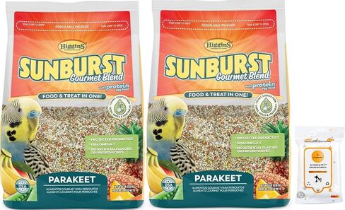 Aurora Pet Bundle (2) Higgins Sunburst Gourmet Blend Parakeet Bird Food (2-lb Each) with AuroraPet Wipes in Saudi Arabia