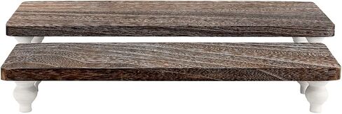 Ikee Design 2 Pcs Set Wooden Display Riser, Wood Cupcake Dessert Display Riser, Countertop Dessert Serving Stand Wood, Cake Display Riser Stands Wood in Saudi Arabia