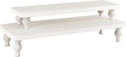 Ikee Design 2 Pcs Set Wooden Display Riser, Wood Cupcake Dessert Display Riser, Countertop Dessert Serving Stand Wood, Cake Display Riser Stands Wood in Saudi Arabia