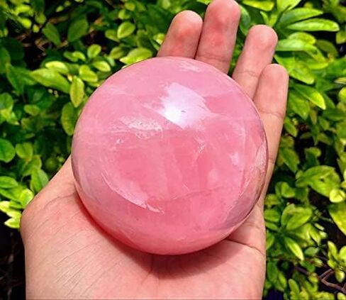 كرة Zenkeeper كبيرة من الكوارتز الوردي مقاس 5 سم، كرة كريستال وردية طبيعية للتأمل، الريكي، شفاء الكريستال، ديكور المنزل in Kuwait