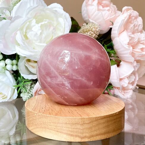 كرة Zenkeeper كبيرة من الكوارتز الوردي مقاس 5 سم، كرة كريستال وردية طبيعية للتأمل، الريكي، شفاء الكريستال، ديكور المنزل in Kuwait