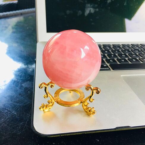 كرة Zenkeeper كبيرة من الكوارتز الوردي مقاس 5 سم، كرة كريستال وردية طبيعية للتأمل، الريكي، شفاء الكريستال، ديكور المنزل in Kuwait