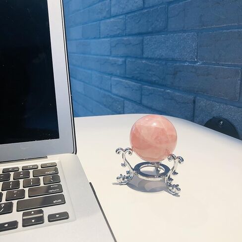 كرة Zenkeeper كبيرة من الكوارتز الوردي مقاس 5 سم، كرة كريستال وردية طبيعية للتأمل، الريكي، شفاء الكريستال، ديكور المنزل in Kuwait