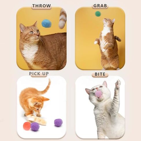 Interactive Cat Toy Ball Launcher Pistol with 100 Pcs Pom Pom Balls, Magic Pet Fetch Gun Shooter, Flying Plush Ball Shooting Play for Dogs and Kittens, Fun and Fuzzy Games Training for Indoor Kitties in Saudi Arabia