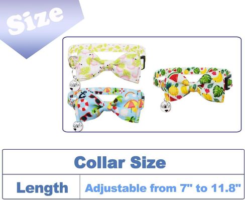 3 Pack Fall Cat Collar with Bow Kitten Bowtie Collar with Bell Autumn Breakaway Adjustable Collars in Kuwait