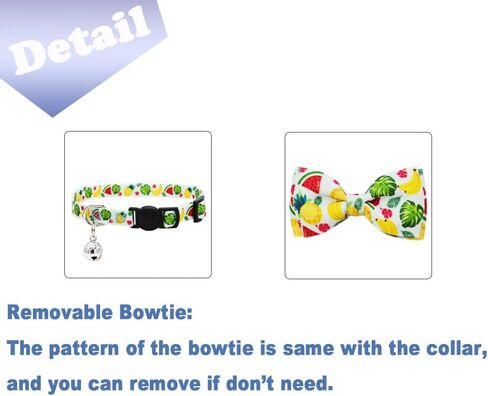 3 Pack Fall Cat Collar with Bow Kitten Bowtie Collar with Bell Autumn Breakaway Adjustable Collars in Kuwait