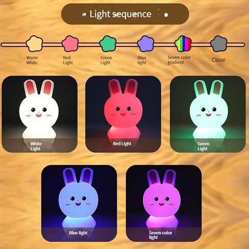 ضوء ليلي من السيليكون على شكل أرنب Hasdlga، مصباح LED للأطفال على شكل أرنب لطيف، 16 لونًا للتحكم عن بعد المتغير، مصابيح حضانة قابلة لإعادة الشحن وقابلة لإعادة الشحن لتزيين غرفة النوم هدية عيد الميلاد in Kuwait