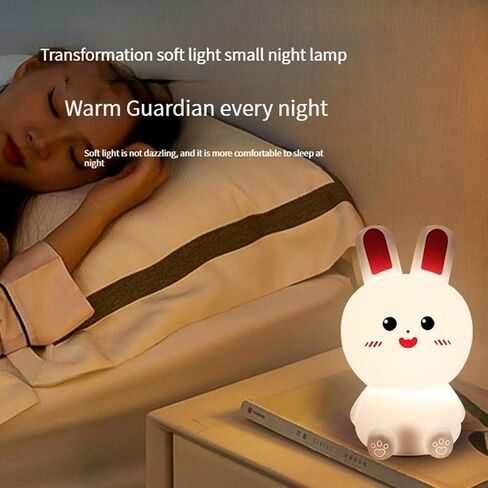 ضوء ليلي من السيليكون على شكل أرنب Hasdlga، مصباح LED للأطفال على شكل أرنب لطيف، 16 لونًا للتحكم عن بعد المتغير، مصابيح حضانة قابلة لإعادة الشحن وقابلة لإعادة الشحن لتزيين غرفة النوم هدية عيد الميلاد in Kuwait