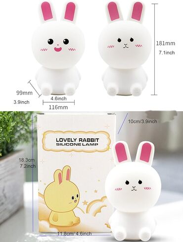 ضوء ليلي من السيليكون على شكل أرنب Hasdlga، مصباح LED للأطفال على شكل أرنب لطيف، 16 لونًا للتحكم عن بعد المتغير، مصابيح حضانة قابلة لإعادة الشحن وقابلة لإعادة الشحن لتزيين غرفة النوم هدية عيد الميلاد in Kuwait