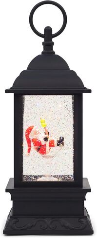 RAZ Imports 2021 Holiday Water Lanterns 9.5" Santa in Martini Glass Spinning Lighted Water Lantern Black in Saudi Arabia