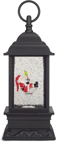 RAZ Imports 2021 Holiday Water Lanterns 9.5" Santa in Martini Glass Spinning Lighted Water Lantern Black in Saudi Arabia