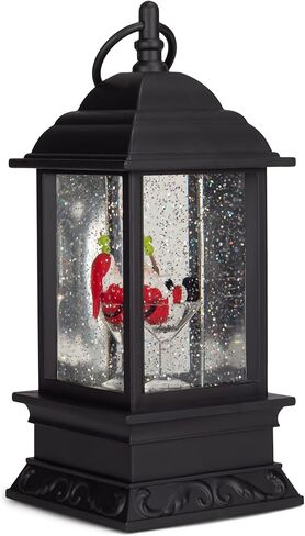 RAZ Imports 2021 Holiday Water Lanterns 9.5" Santa in Martini Glass Spinning Lighted Water Lantern Black in Saudi Arabia