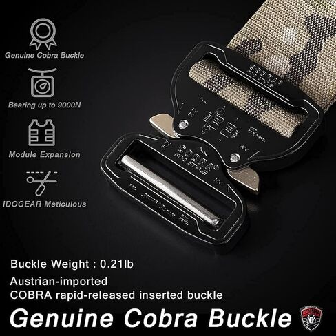 حزام IDOGEAR 2 بوصة كوبرا بإبزيم حزام تكتيكي سريع الإصدار حزام MOLLE Riggers عالي التحمل مع مجموعة حزام داخلي in Kuwait