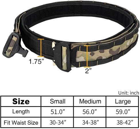 حزام IDOGEAR 2 بوصة كوبرا بإبزيم حزام تكتيكي سريع الإصدار حزام MOLLE Riggers عالي التحمل مع مجموعة حزام داخلي in Kuwait