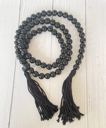 Insiswiner Farmhouse Beads 58in Handcrafted Multicolor Wood Bead Garland with Tassels Rustic Country Decor Prayer Boho Beads Big Wall Hanging and Coffee Table Decor in Kuwait