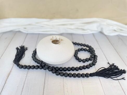 Insiswiner Farmhouse Beads 58in Handcrafted Multicolor Wood Bead Garland with Tassels Rustic Country Decor Prayer Boho Beads Big Wall Hanging and Coffee Table Decor in Kuwait