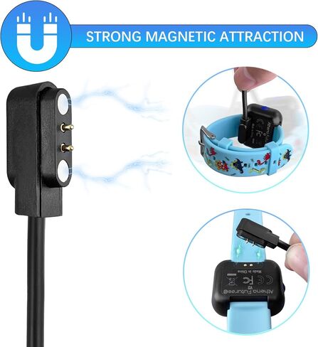RUKUHOT 2 Pcs Magnetic Charger Cable Campatible for Athena Futures Potty Training Toilet Timer Watch,3.3 Ft 2 Pin USB Charging Cord in Kuwait