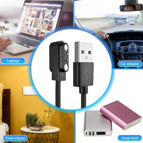 RUKUHOT 2 Pcs Magnetic Charger Cable Campatible for Athena Futures Potty Training Toilet Timer Watch,3.3 Ft 2 Pin USB Charging Cord in Kuwait